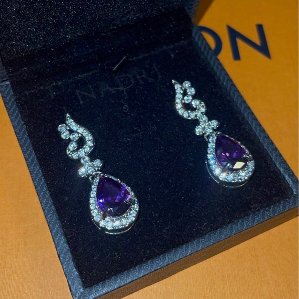 Diamond and purple earrings